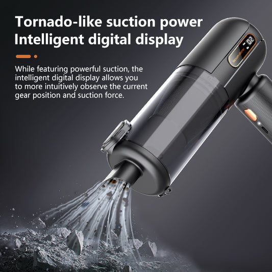 REKEKO Aspiradora de mano para automóvil, plumero de aire de 16000 PA y aspiradora, aspiradora inalámbrica portátil de alta potencia de 120 W con múltiples boquillas, mini aspiradora de mano recargable