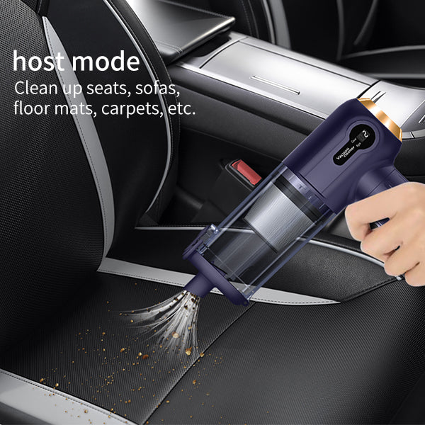ROKEKO Aspiradora para automóvil, 15000 PA, mini aspiradora portátil de mano recargable, soplador de aire inalámbrico, pantalla LED, potente aspiradora inalámbrica para el hogar, oficina de pelo de