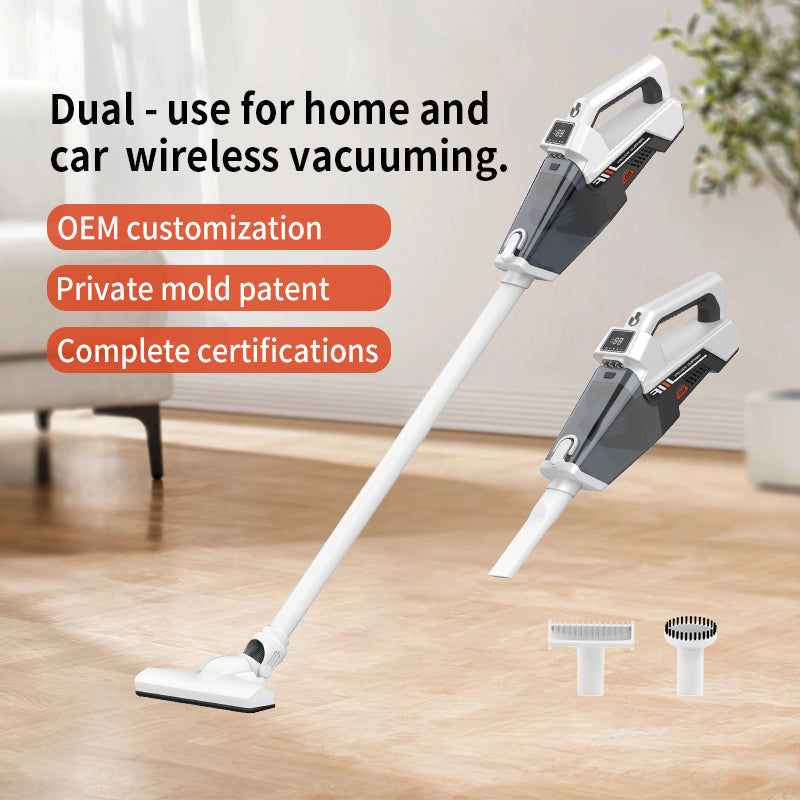 ROKEKO Aspiradora de mano inalámbrica, potente succión de 16 KPA, aspiradora de mano para eliminar el polvo, recargable, pantalla HD y 3 luces LED, aspiradora portátil para automóvil, hogar, pelo de